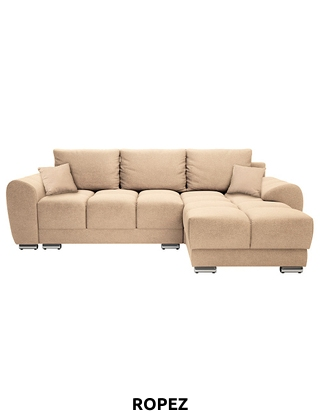 ROPEZ Schlaf-Ecksofa «Azzur», 256 x 175 cm, beige
