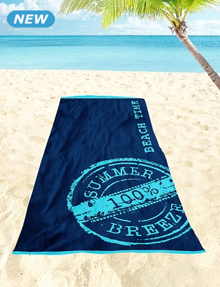 Strandtuch «Beach», 90x180 cm, marine/blau