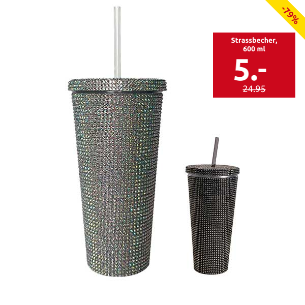 Strassbecher, 600 ml, silberfarben