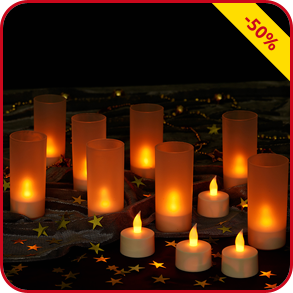 LED-Kerzen mit Ladegerät, 12 Stück