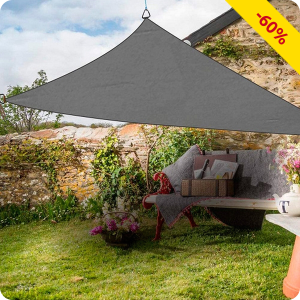 Dreieck-Sonnensegel 3,6 m, grau
