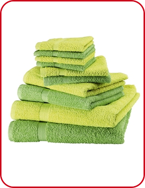 10-teiliges Frottee-Set, superflauschig, anis/grün