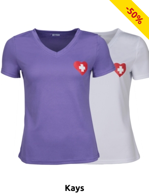 T-Shirt mit Schweizerkreuz, violett