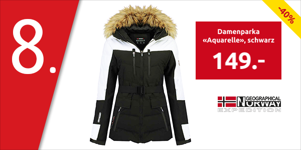 Geographical Norway Expedition Damenparka «Aquarelle», schwarz