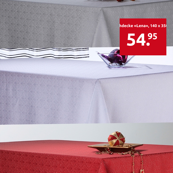 Tischdecke «Lena», 140 x 350 cm, silber