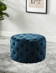Hocker Chesterfield, Ø 63 x H 39 cm, blau