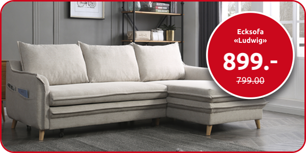 Ecksofa «Ludwig», B 244 cm, ecru