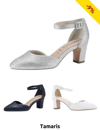 Tamaris Pumps mit Fesselriemchen, silberfarben