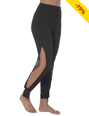 Hose, mit seitlichem Schlitz, schwarz