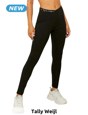 Tally Weijl Leggings mit Schriftzug, schwarz