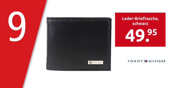 Tommy Hilfiger Leder-Brieftasche, schwarz