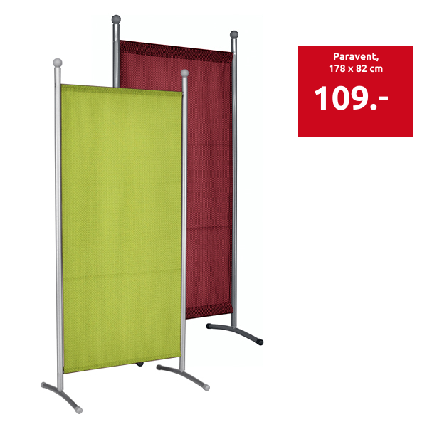 Paravent, Masse total 178 x 82 cm, apfelgrün