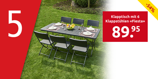 Klapptisch mit 6 Klappstühlen «Fiesta»