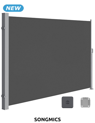 SONGMICS Seitenmarkise, 450 x 180 cm, anthrazit