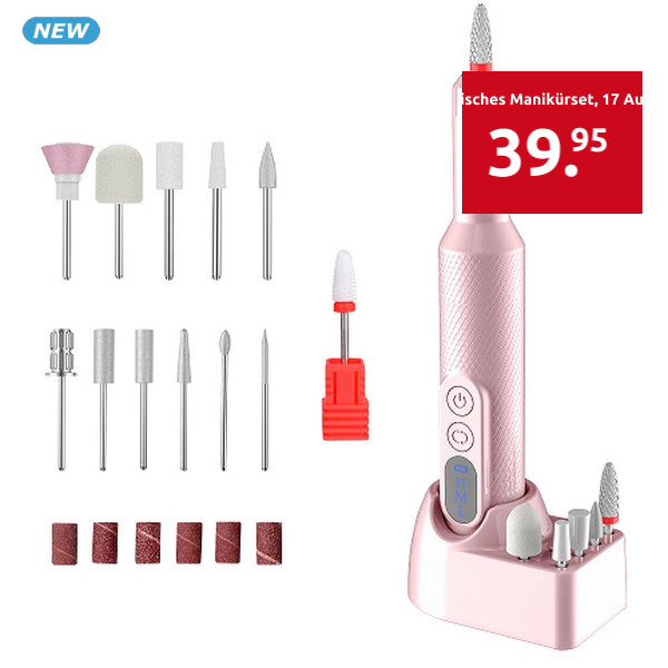 Elektrisches Manikürset, 17 Aufsätze
