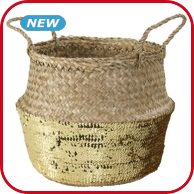 Goldener Korb mit Pailletten