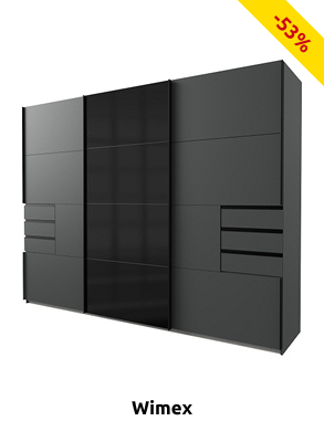 Wimex Kleiderschrank «Saigon», B 270 cm, grau/anthrazit