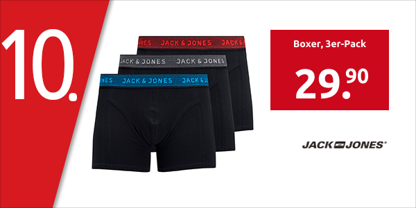 JACK & JONES Boxer, 3er-Pack, ohne Öffnung, noir