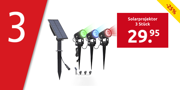 Solarprojektor «Alaska, 3 Stück, LED RGB