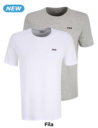 FILA T-Shirts «Brod», 2er-Pack, weiss/grau