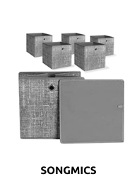 SONGMICS Set, 6 Aufbewahrungsboxen, 30 x 30 x 30 cm, grau meliert