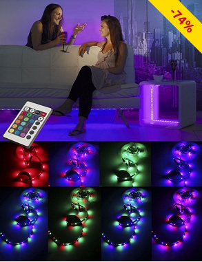 Extraflaches LED-Band mit Lichteffekten, 180 LEDs, 3 m