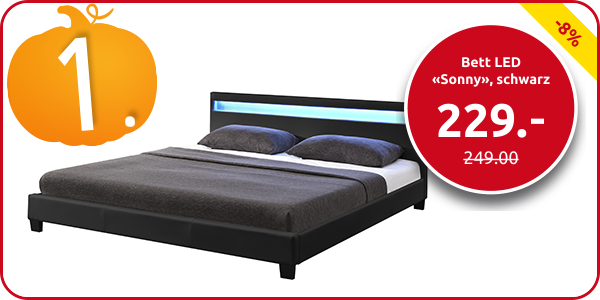 Bett LED «Sonny», schwarz