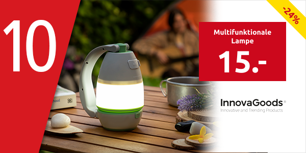 InnovaGoods Tragbare multifunktionale Lampe, 4 in 1, LED