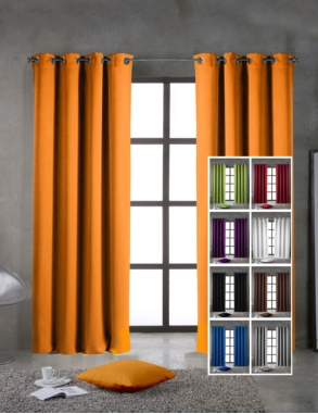 Vorhang 1 Stück, lichtundurchlässig, orange
