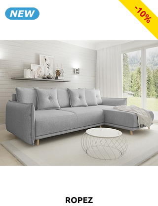 Schlaf-Ecksofa «Gary» mit Stauraum, 229 x 174 cm, grau