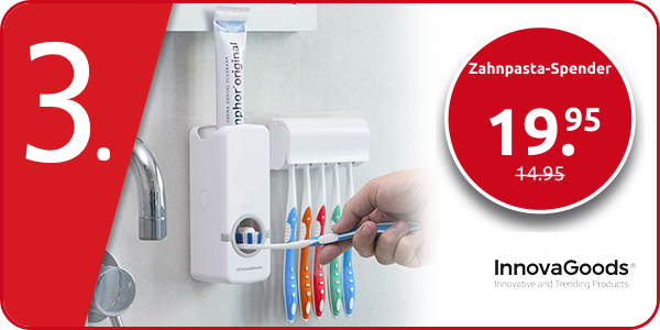 Zahnpasta-Spender und Halter für 5 Zahnbürsten