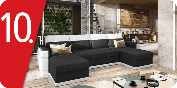 Wohnlandschaft «Sam», grau-weiss