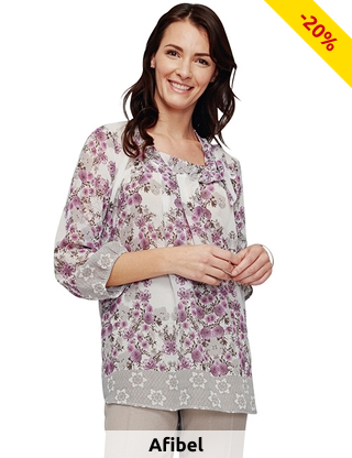 Top «Caplan», beige bedruckt