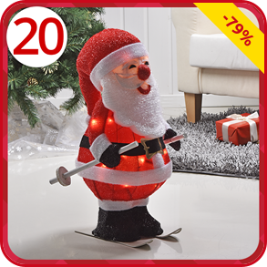 Animierter Skifahrer-Weihnachtsmann