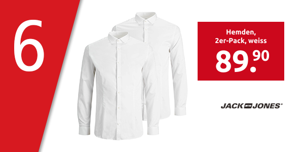 JACK & JONES Hemden, 2er-Pack, weiss