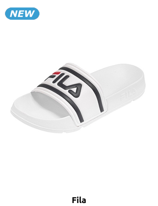 FILA Badeschuhe Herren «Morro Bay», weiss mit schwarzem Logo