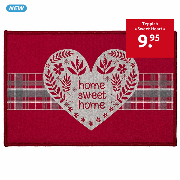 Teppich «Sweet Heart», 40 x 60 cm, rot