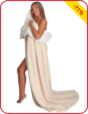 Fleecedecke «Wave», beige