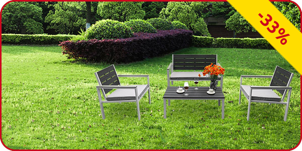 Gartenset «Maya», weiss/grau