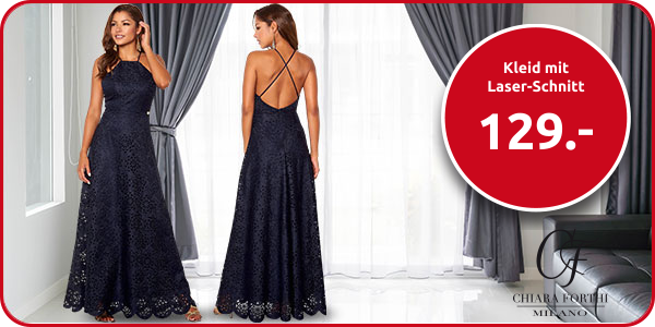 Kleid mit Laser-Schnitt von Chiara Forthi, dunkelblau