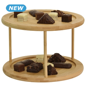 Drehbare Servierplatte aus Bambus, Ø 25 cm