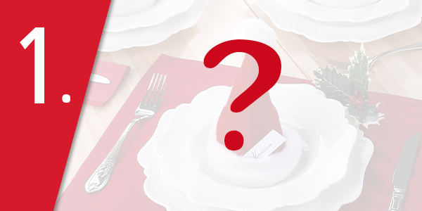 Tischdekoration mit befüllbaren Weihnachtsmützen, 6 Stück