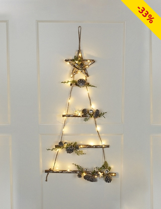 Leiter in Weihnachtsbaum-Form, 30 LED, 84 cm
