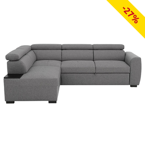 Schlaf-Ecksofa «Kayli», 245 x 184 cm, hellgrau