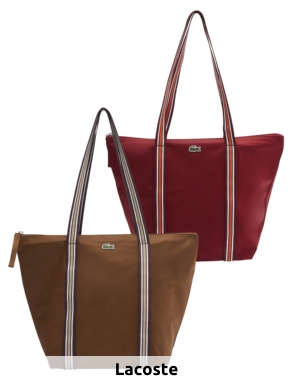 Lacoste faltbare Handtasche «Jeanne» mit grossen Henkeln, bordeaux