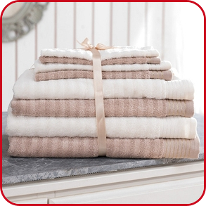 Frottee-Set, 8-teilig, elfenbein/taupe