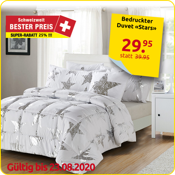 Bedruckter Duvet «Stars», 160 x 210 cm