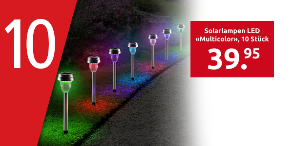 Solarlampen LED «Multicolor», 10 Stück