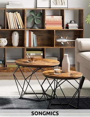 SONGMICS 2er-Set Beistelltische «Indus», schwarz