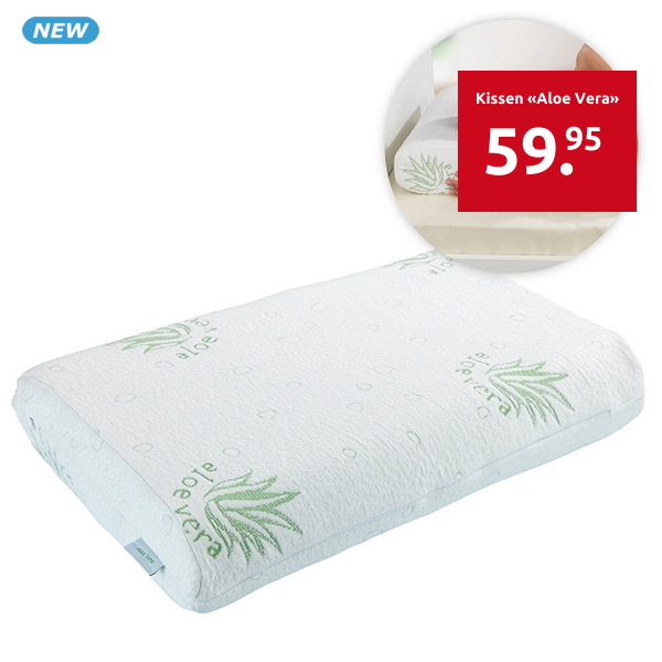 Kissen «Aloe Vera», B 60 x H 12 x T 40 cm, weiss